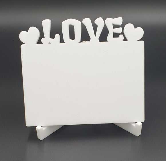 White frames with white stand