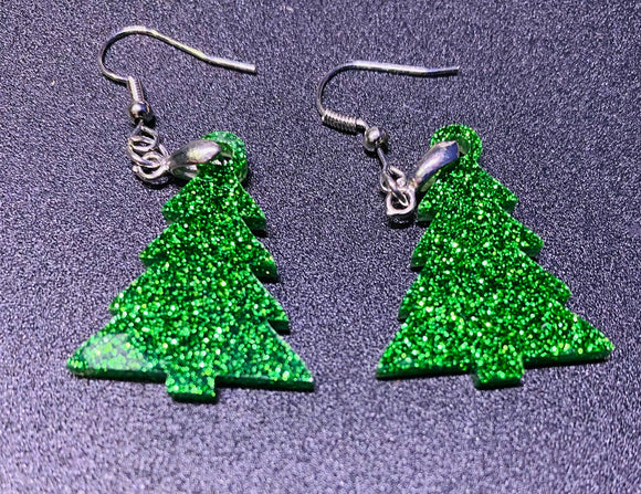Christmas tree earrings earrings Acrylic Pair