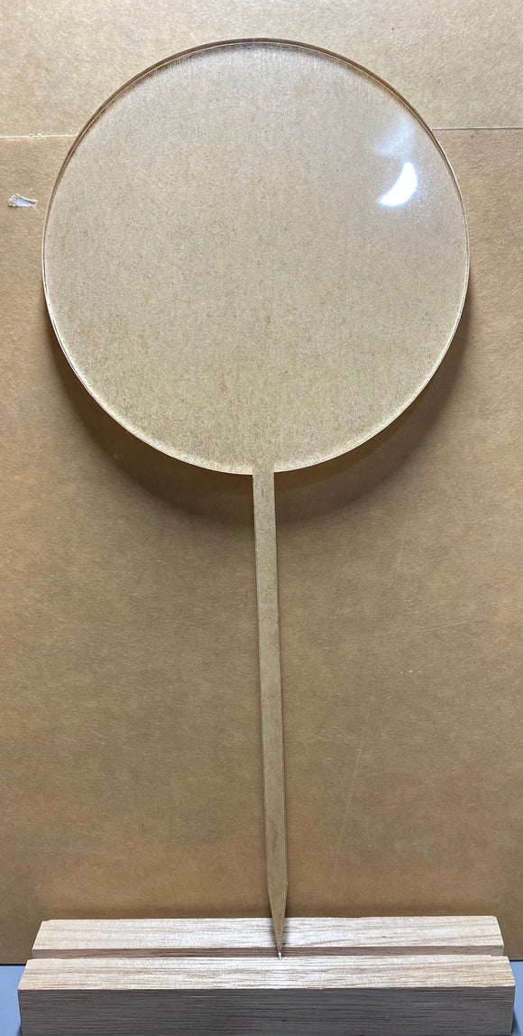 100mm diameter cast acrylic lollipop cake topper